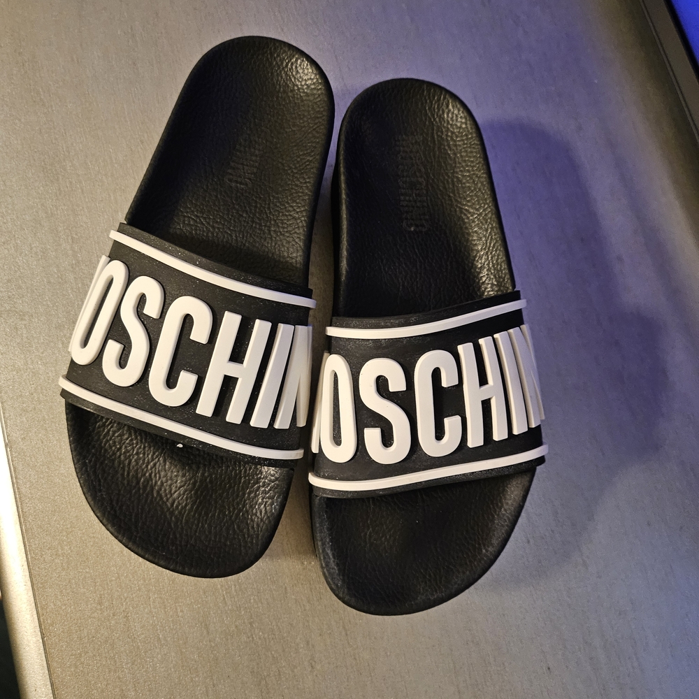 Moschino Black and White Slides